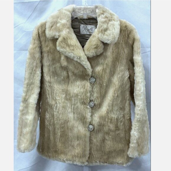 Vintage Blonde Mink Real Fur Coat Jacket Women Medium Cream Ivory Glam Mobwife - Picture 1 of 9